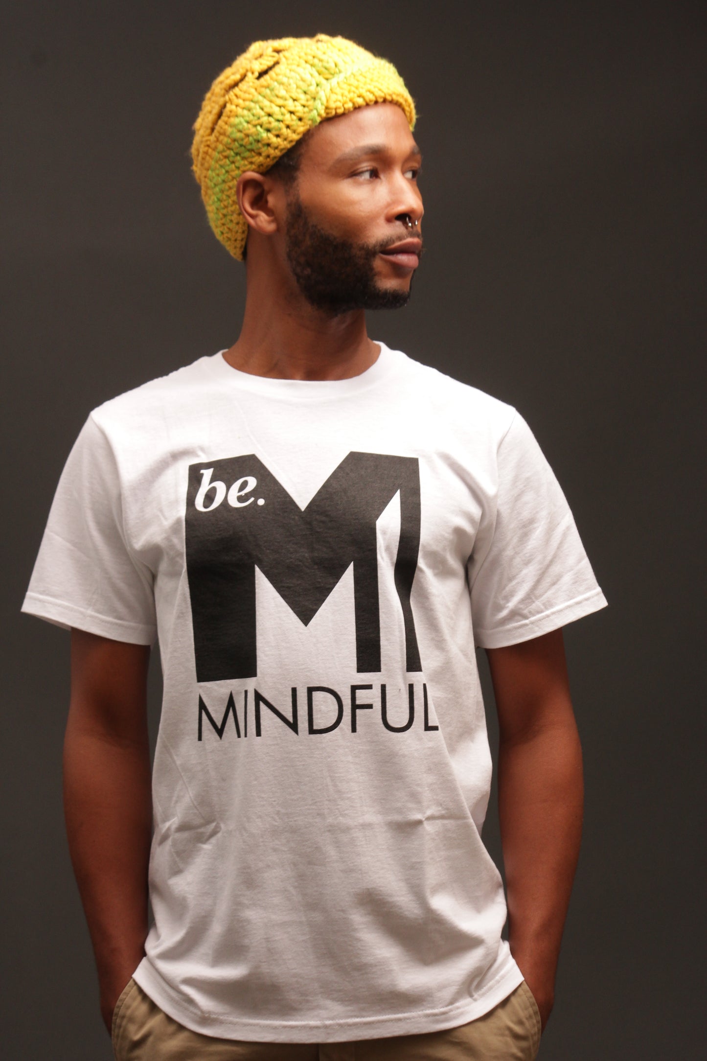 Be Mindful White Unisex Adult Tee